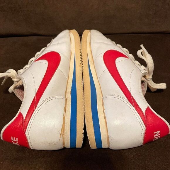 Rare Forest Gump VINTAGE 1982 NIKE LEATHER CORTEZ Womens 7.5 US White Red - Picture 5 of 11